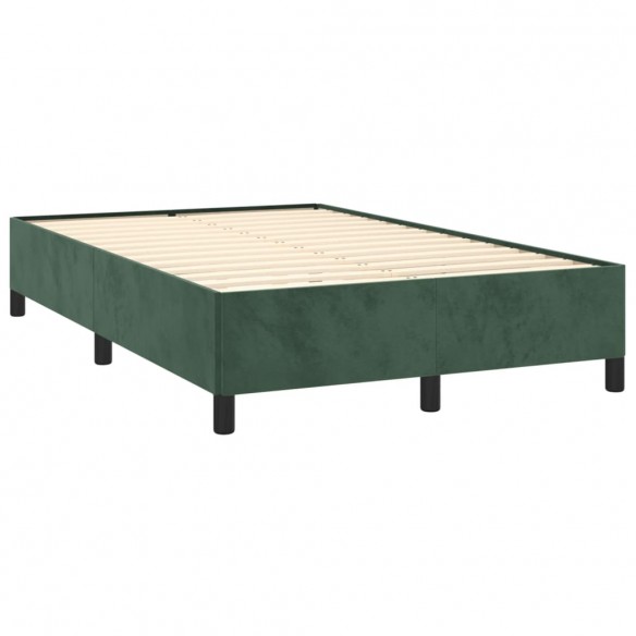 Cadre de lit avec matelas vert foncé 120x190 cm