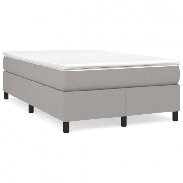 Cadre de lit et matelas gris clair 120x190 cm tissu