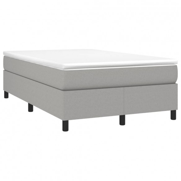 Cadre de lit et matelas gris clair 120x190 cm tissu