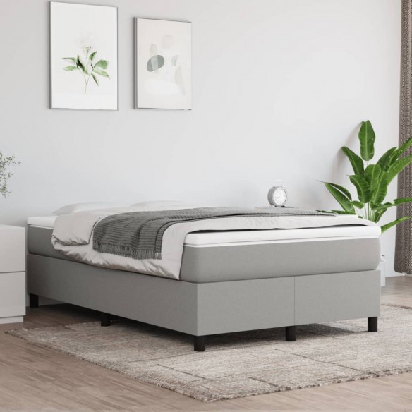 Cadre de lit et matelas gris clair 120x190 cm tissu