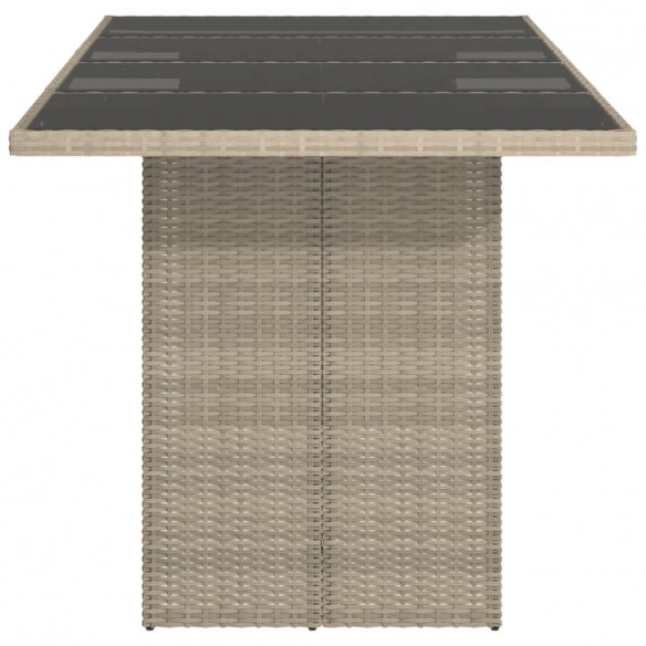 Table de jardin dessus en verre gris clair 190x80x74 cm