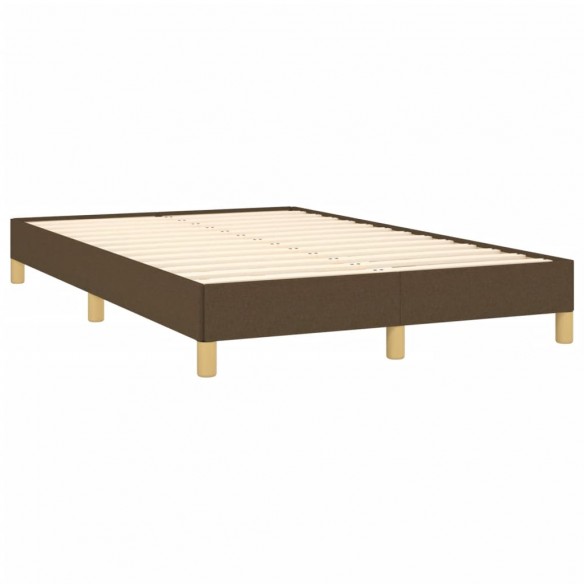 Cadre de lit matelas et LED marron foncé 120x190 cm