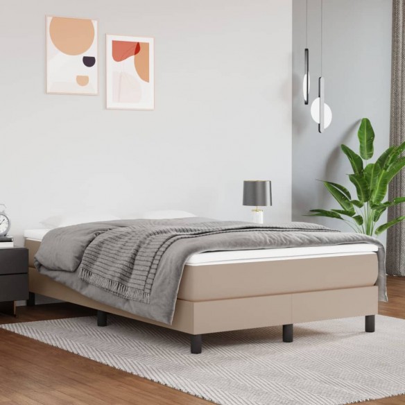 Cadre de lit matelas cappuccino 120x190cm similicuir