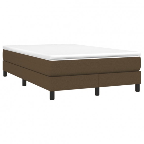 Cadre de lit et matelas marron foncé 120x190cm tissu