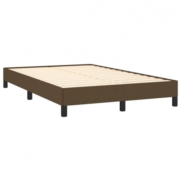 Cadre de lit et matelas marron foncé 120x190cm tissu