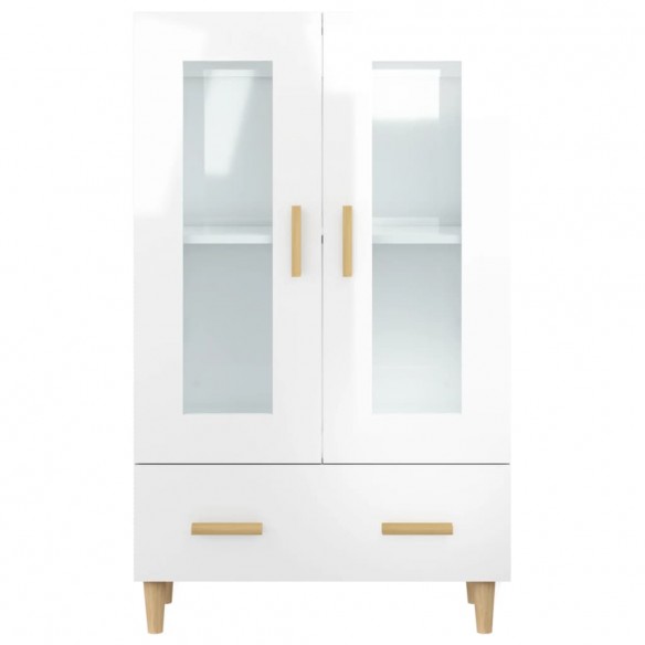 Buffet Blanc brillant 70x31x115 cm Bois d'ingénierie