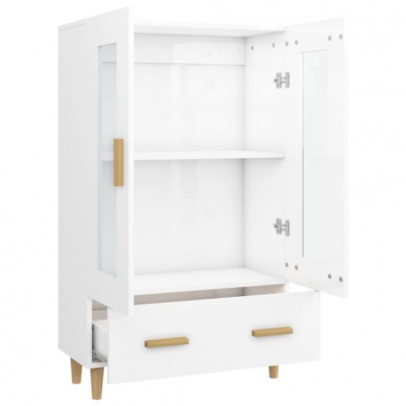 Buffet Blanc brillant 70x31x115 cm Bois d'ingénierie