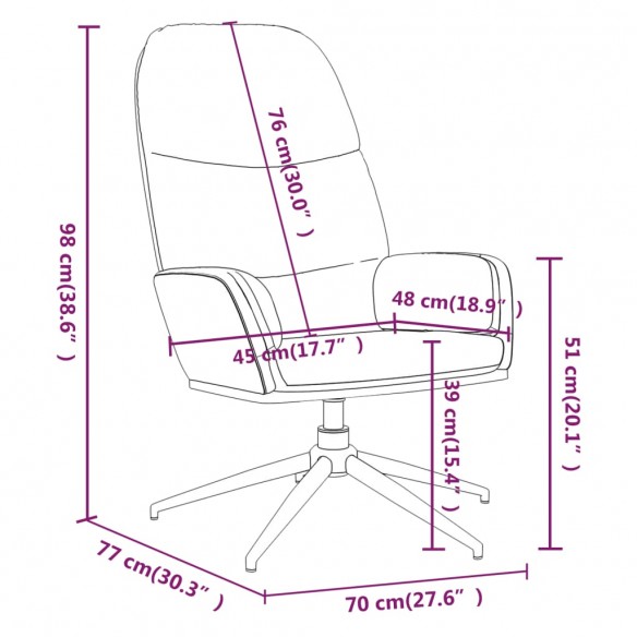 Chaise de relaxation Blanc crème Similicuir daim