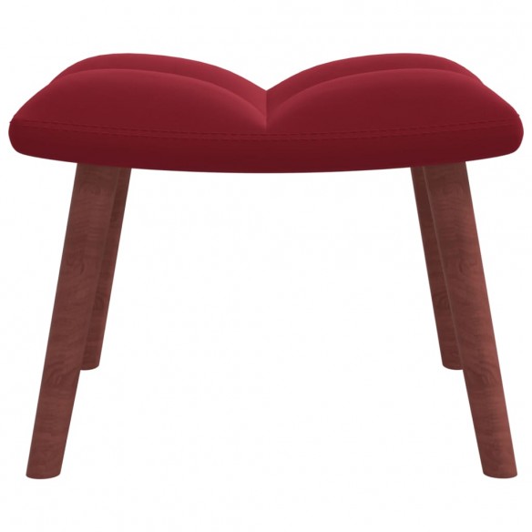 Chaise de relaxation avec repose-pied Rouge bordeaux Velours