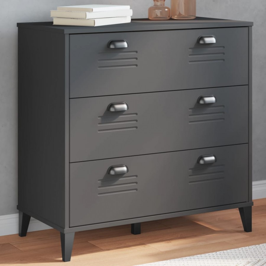 Commode VIKEN gris anthracite bois de...