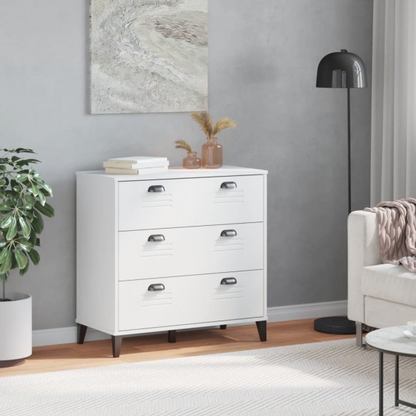 Commode VIKEN blanc bois de pin solide