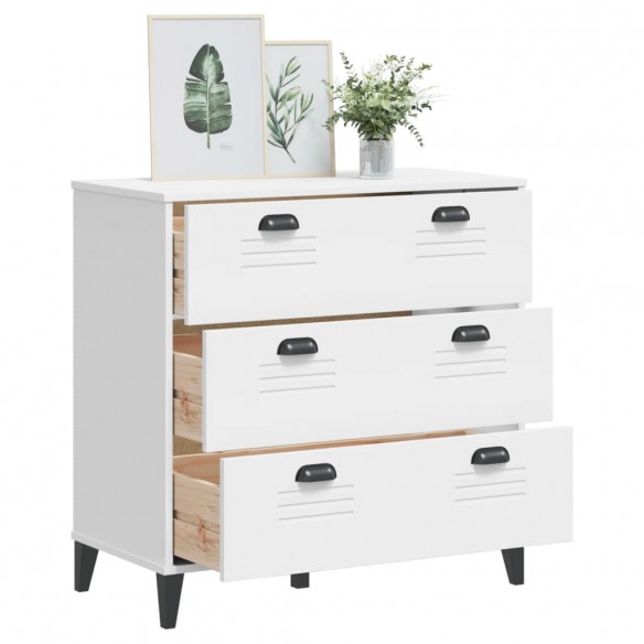 Commode VIKEN blanc bois de pin solide