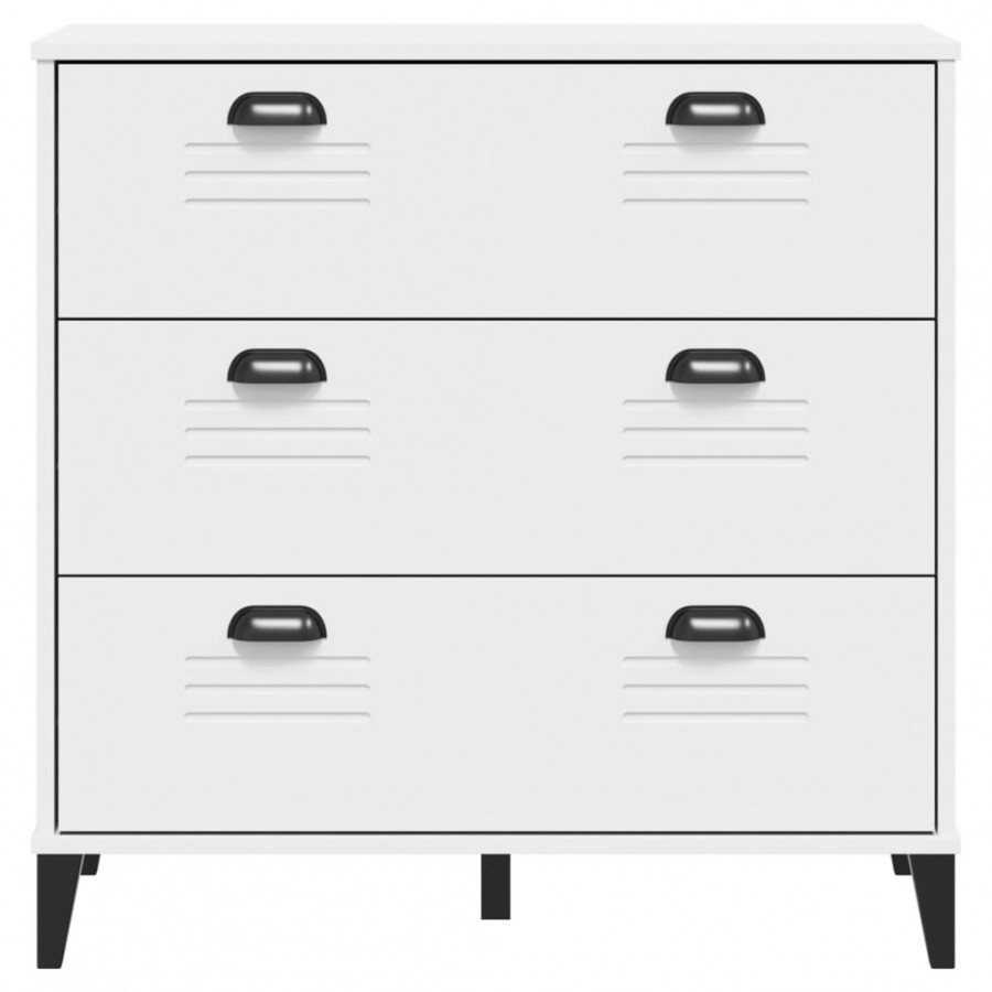 Commode VIKEN blanc bois de pin solide