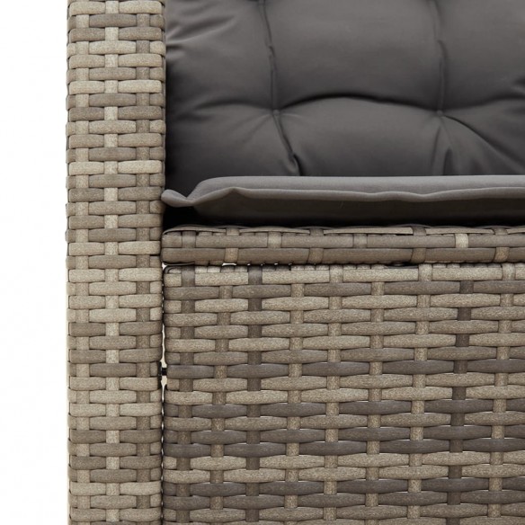 Chaise de jardin avec coussins gris résine tressée