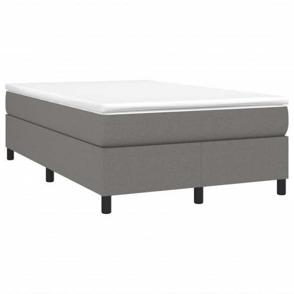 Cadre de lit avec matelas gris foncé 120x190cm tissu