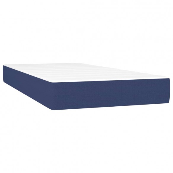 Cadre de lit matelas et LED bleu 120x190 cm tissu