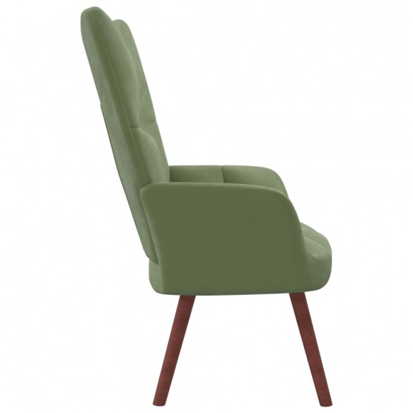 Chaise de relaxation Vert clair Velours