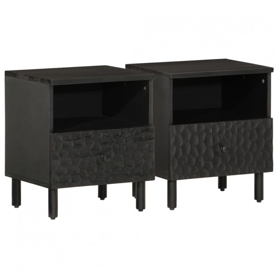 Tables de chevet 2 pcs noir 40x33x46...