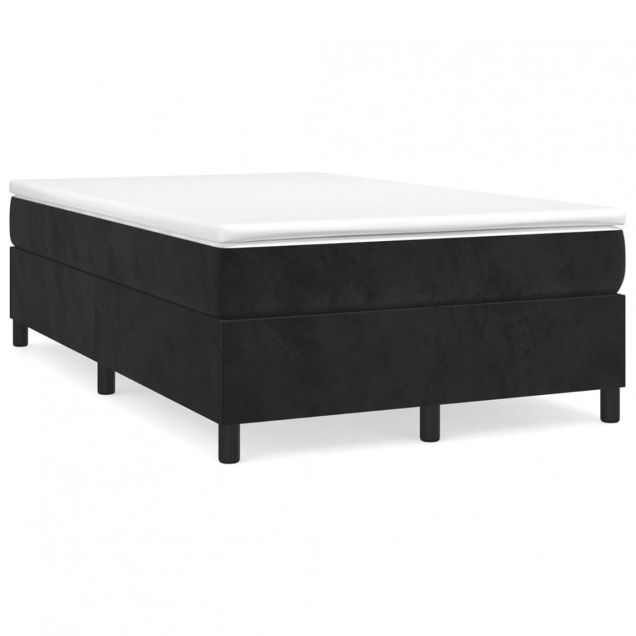 Cadre de lit avec matelas noir 120x190 cm velours