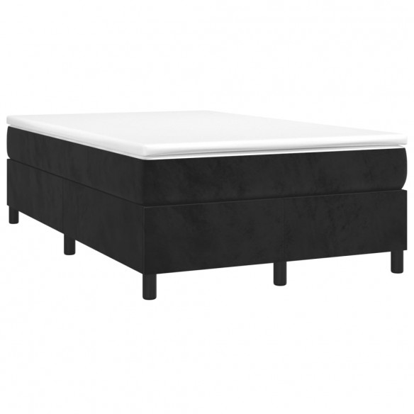 Cadre de lit avec matelas noir 120x190 cm velours