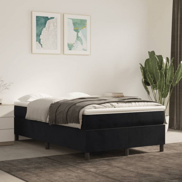 Cadre de lit avec matelas noir 120x190 cm velours