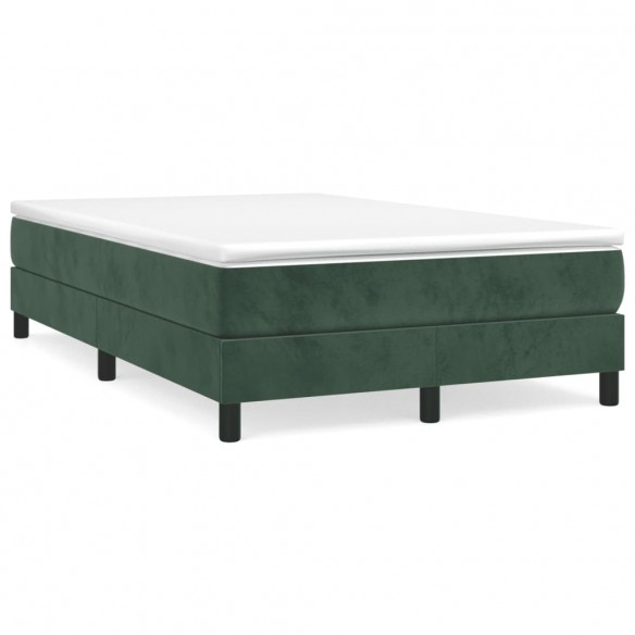 Cadre de lit avec matelas vert foncé 120x190 cm