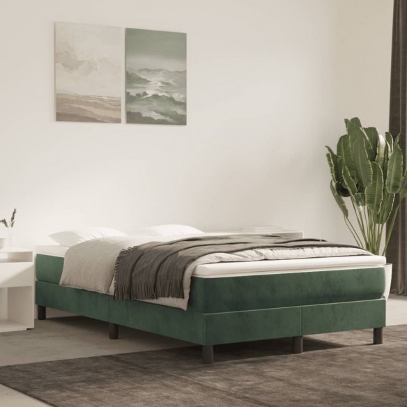 Cadre de lit avec matelas vert foncé 120x190 cm