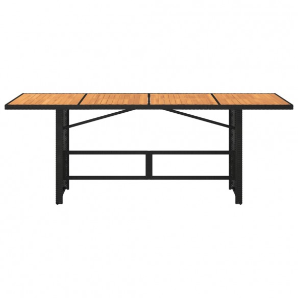 Table de jardin avec dessus en bois d'acacia noir 190x80x74 cm