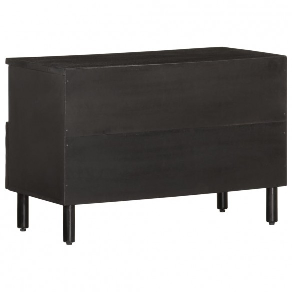 Meuble TV noir 70x33x46 cm bois massif de manguier