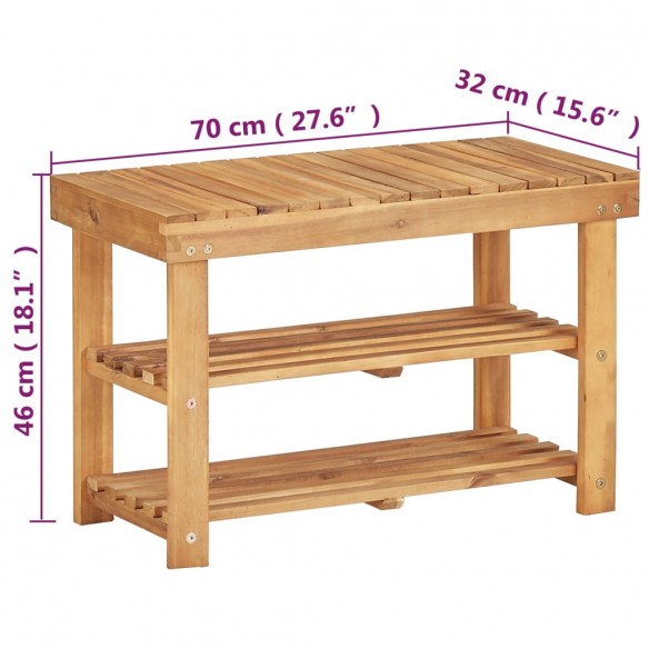 Range-chaussures 70x32x46 cm Bois d'acacia massif