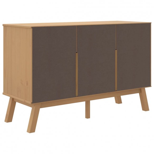 Buffet OLDEN gris et marron 114x43x73,5 cm bois massif de pin