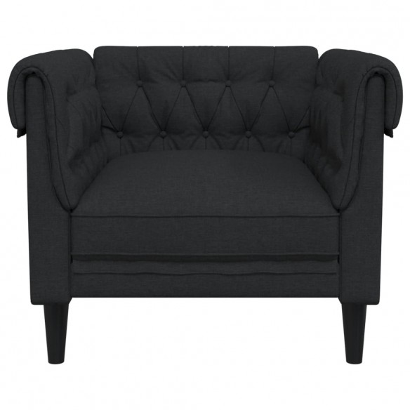 Fauteuil Chesterfield noir tissu