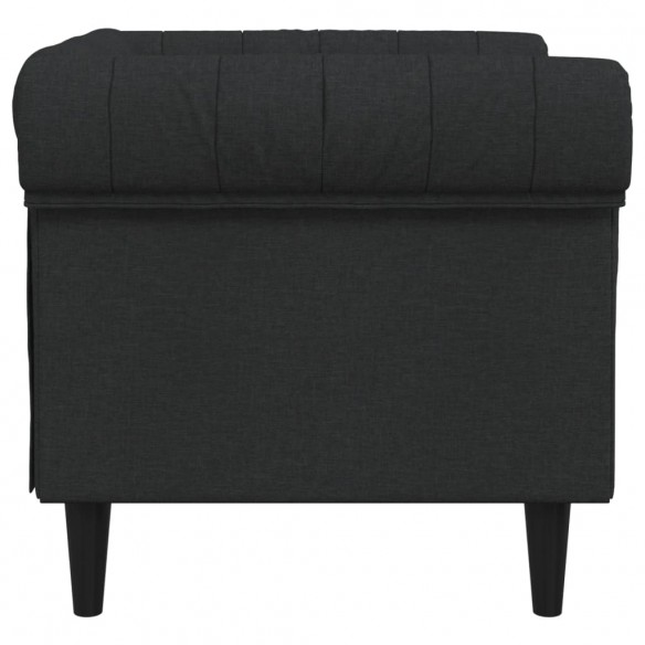 Fauteuil Chesterfield noir tissu