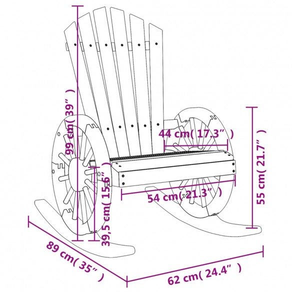 Chaises à bascule Adirondack 2 pcs bois de sapin massif