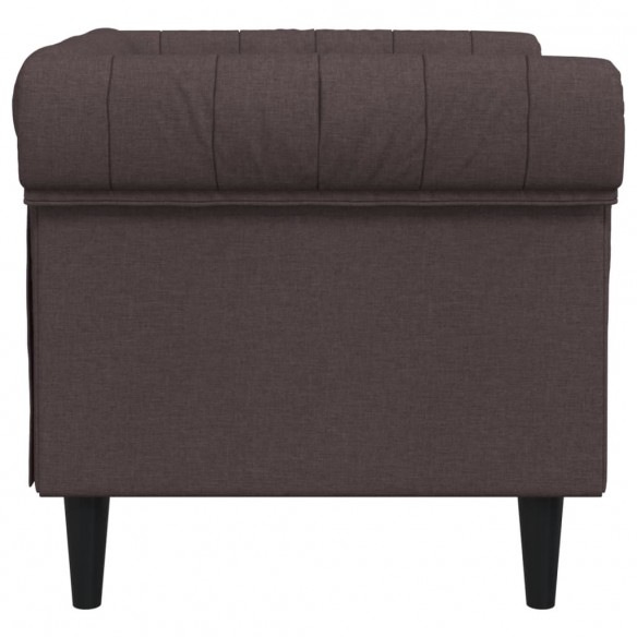 Fauteuil Chesterfield marron foncé tissu