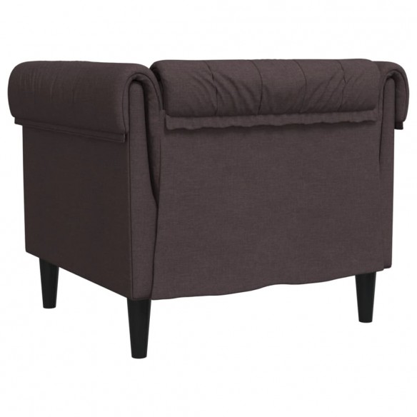 Fauteuil Chesterfield marron foncé tissu