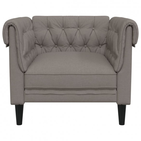 Fauteuil Chesterfield taupe tissu