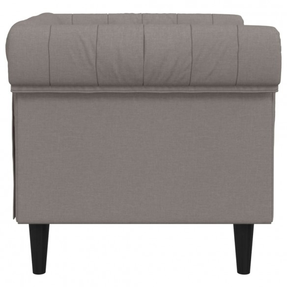 Fauteuil Chesterfield taupe tissu