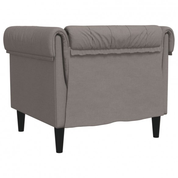 Fauteuil Chesterfield taupe tissu