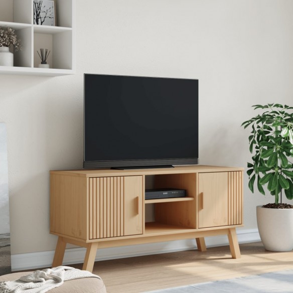 Meuble TV OLDEN marron 114x43x57 cm bois de pin massif