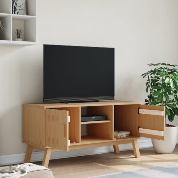 Meuble TV OLDEN marron 114x43x57 cm bois de pin massif