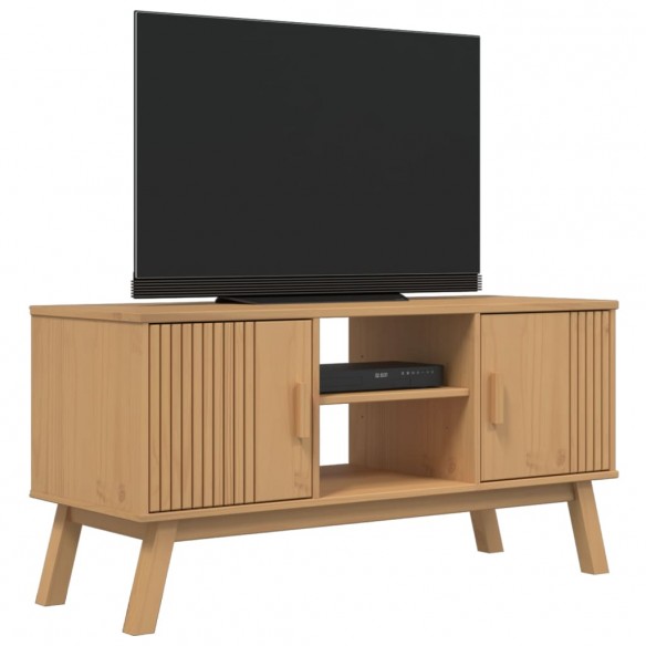 Meuble TV OLDEN marron 114x43x57 cm bois de pin massif