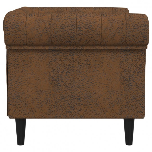 Fauteuil Chesterfield marron tissu