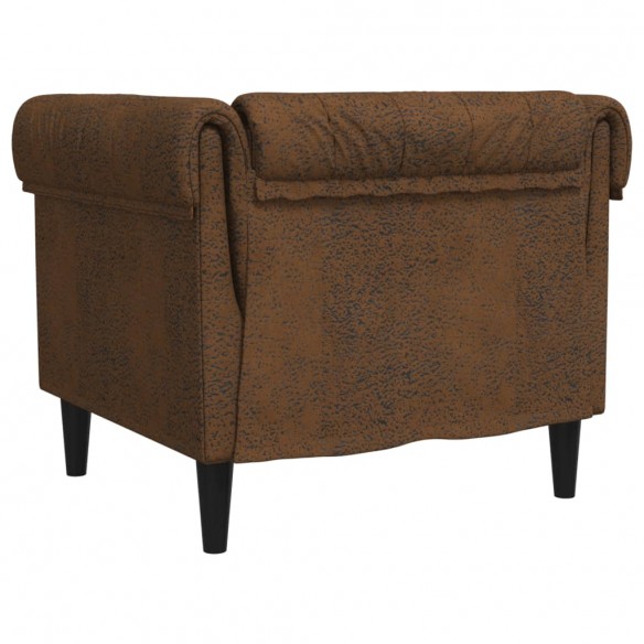 Fauteuil Chesterfield marron tissu