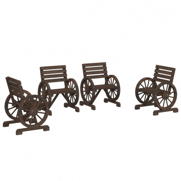 Chaises de jardin 4 pcs Bois de sapin massif