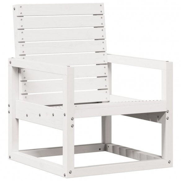 Chaise de jardin blanc 57,5x63x76 cm bois de pin massif