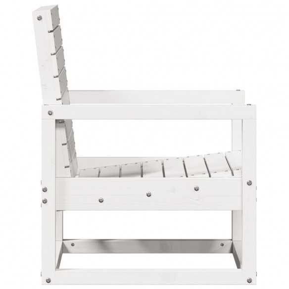 Chaise de jardin blanc 57,5x63x76 cm bois de pin massif