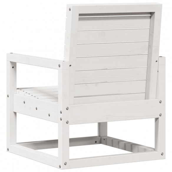 Chaise de jardin blanc 57,5x63x76 cm bois de pin massif