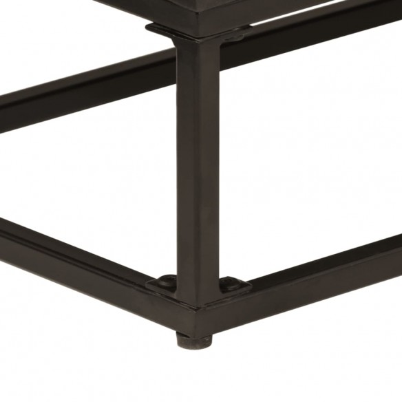 Buffet noir 55x30x76 cm bois massif de manguier et fer