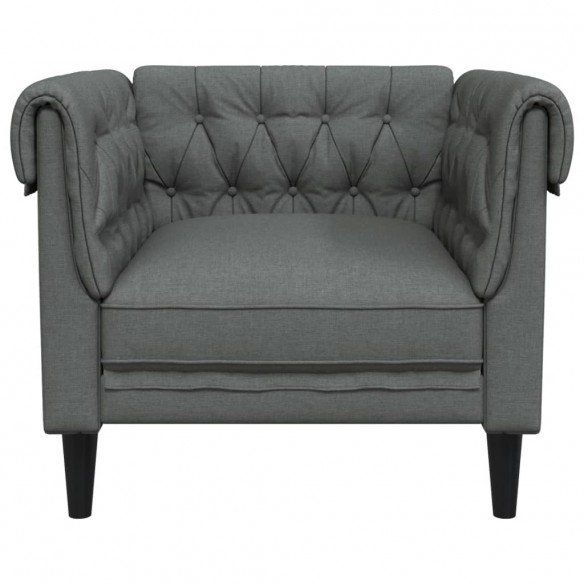 Fauteuil Chesterfield gris foncé tissu